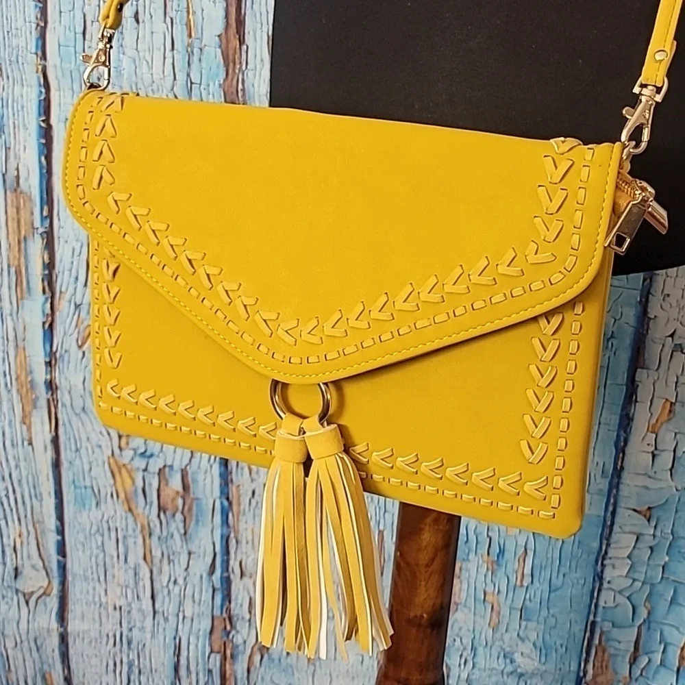 Boho Yellow Crossbody Purse - Picture 7 of 14